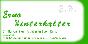 erno winterhalter business card